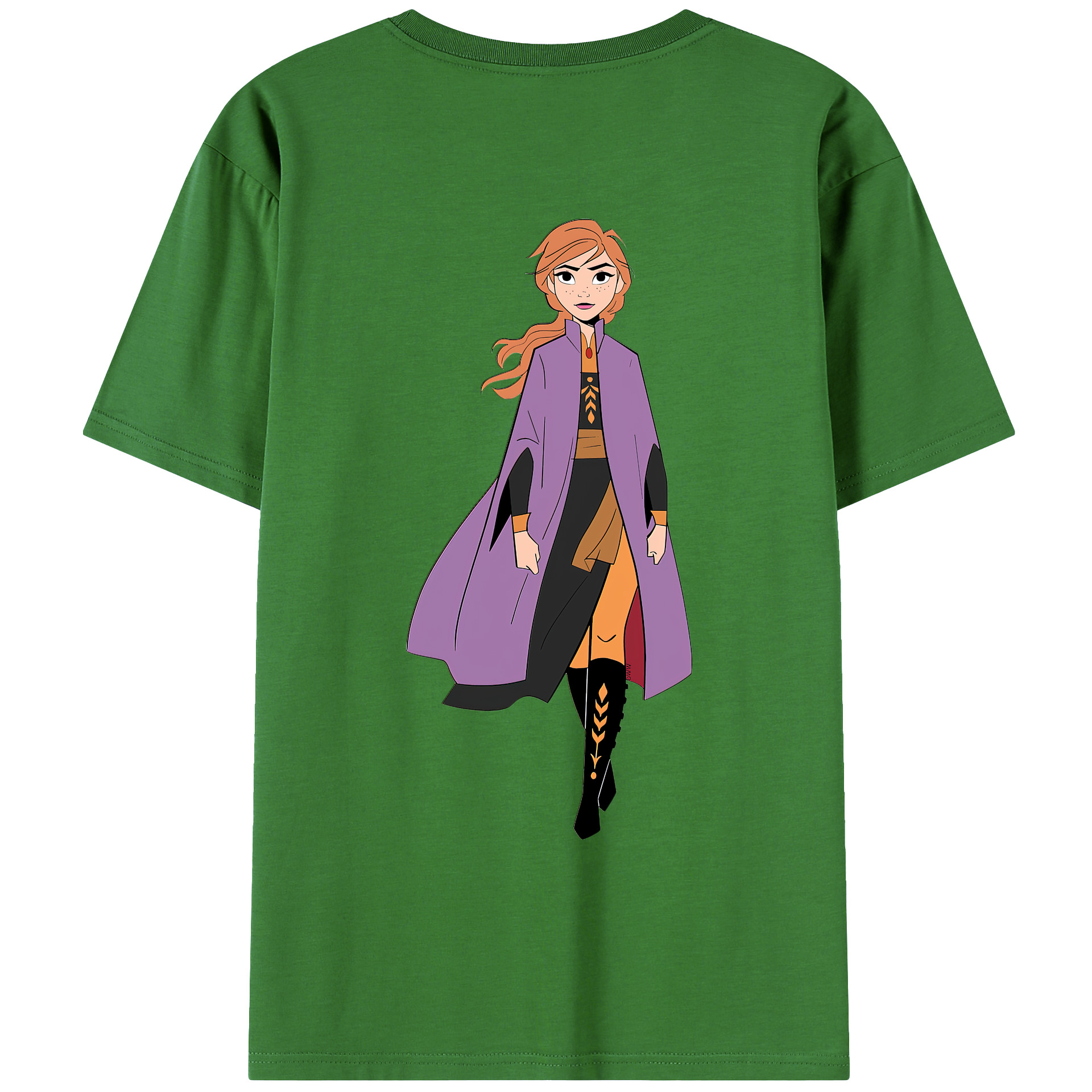 （画像用） アナと雪の女王 アンナ エルサ Frozen Anna Elsa レディース半袖Tシャツ(バックプリント)